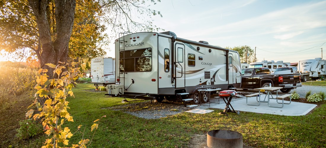 Coshocton KOA Full-hookup, Back-in RV Site with Patio