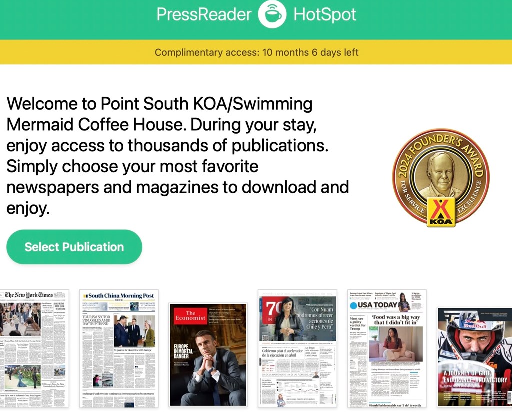 Enjoy 7000+ Publications on Press Reader while staying here