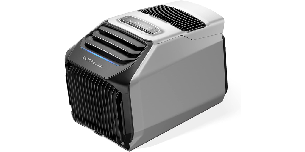 Portable air conditioner on a white background.