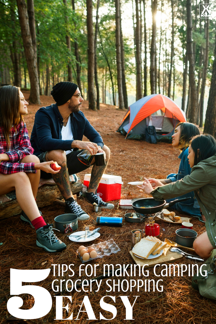 Follow these tips to make grocery shopping for your next camping trip easier.