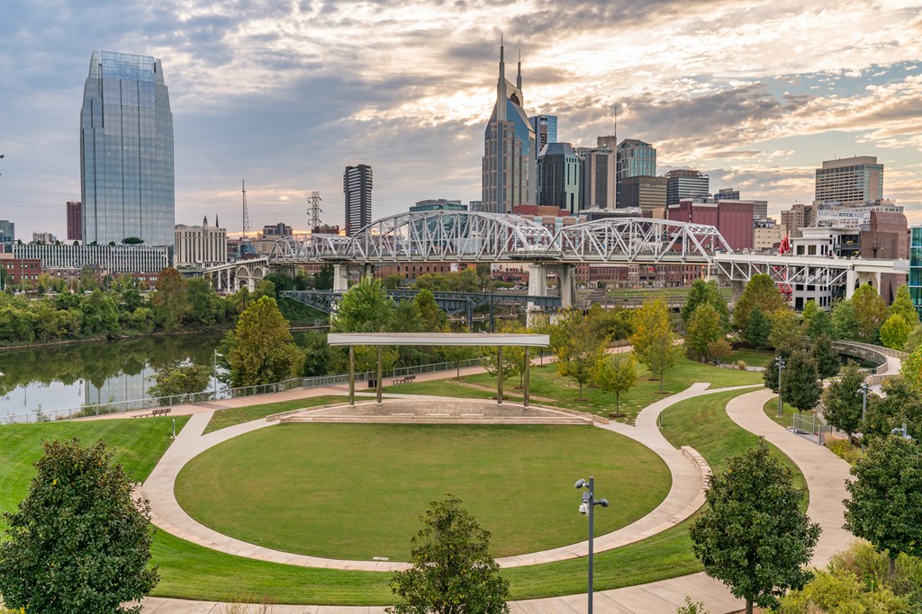 Nashville skyline along the Cumberland River.