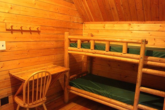 Back room with two sets of bunks