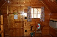 One room cabin inside front