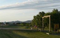 Kampground approach, Badlands in background