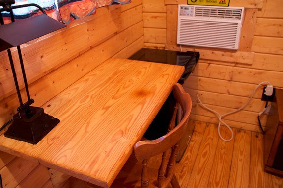Work Desk in Camping Cabin
