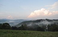 Misty evening over the Campground.