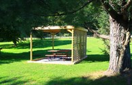 We have five tent sites with shelters