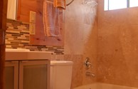 Newly finished bathrooms in some cabins