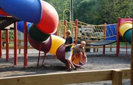 Kids have fun on our new playground