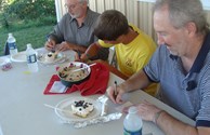 Serious judging at the Blueberry Bakeoff