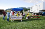 Campers socializing at the Cooks House
