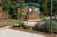 Outside landscaped view of Deluxe Studio Cabin