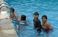 Friends in the pool