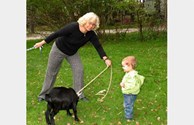 Kids love to walk the goat