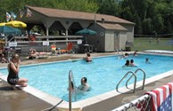 A sparkling heated pool