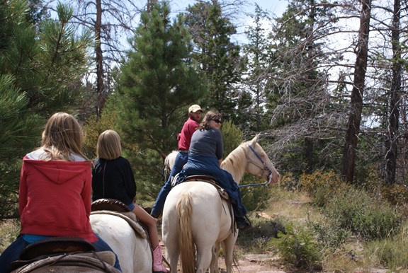 Horseback riding at the nearby Red Canyon