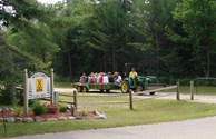 Enjoy our hayride through the woods!