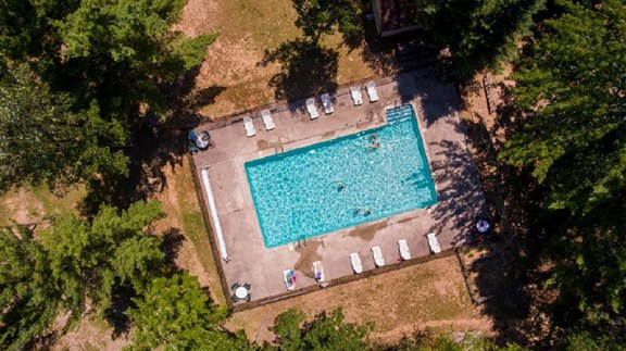 Overhead picture of the pool