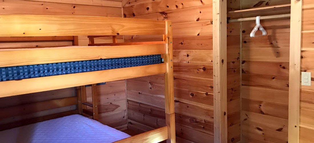 Cabin #1 Bedroom - full size bunk bed