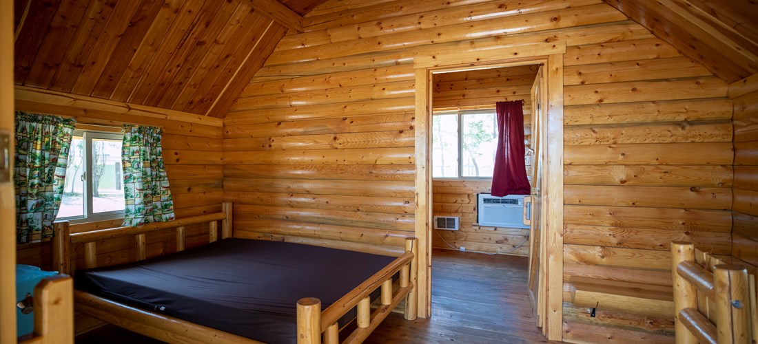 Green River KOA Camping Cabin Bedroom