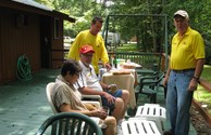 Meeting fellow kampers on the deck