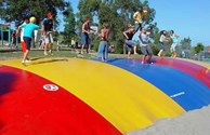 Fun on the jumping pillow