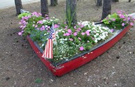 Whimsical flower bed
