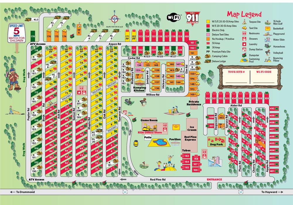 Hayward, Wisconsin Campground Hayward KOA