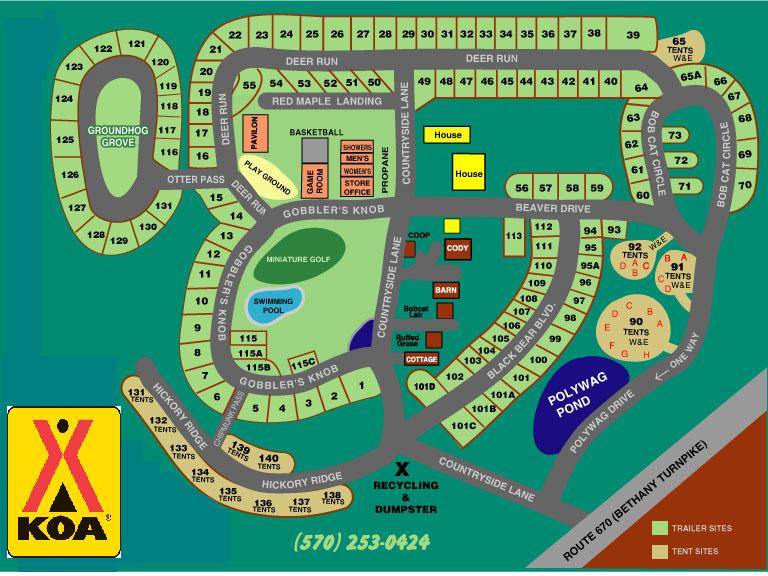 Honesdale, Pennsylvania Campground Honesdale / Poconos KOA