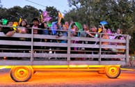 Super cool glow stick wagon rides