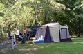 Couple enjoying their tenting experience