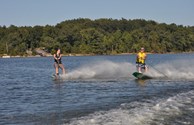 wakeboarding with friends