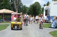 Canada day parade in the park.