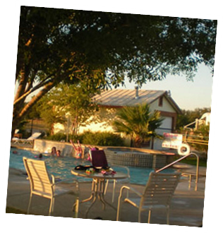 A shady seat at the pool