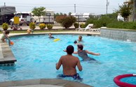Kids playing in the pool