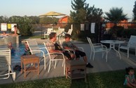 Beautiful evening by the pool