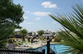 Looking across the pool
