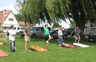 Toss bean bags w/fellow campers