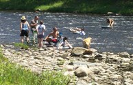 Family fun in the river ...