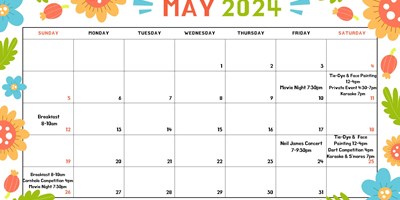 May Activities Including Neal James Concert on May 24