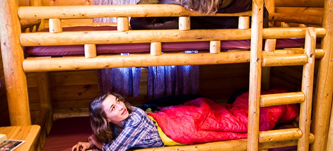Cabin Sleeps 6 / 2 Room Camping Cabin Bunks