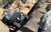 Jeep on a steep trail