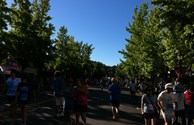 Streets are full of runners, spectators, campers and shoppers