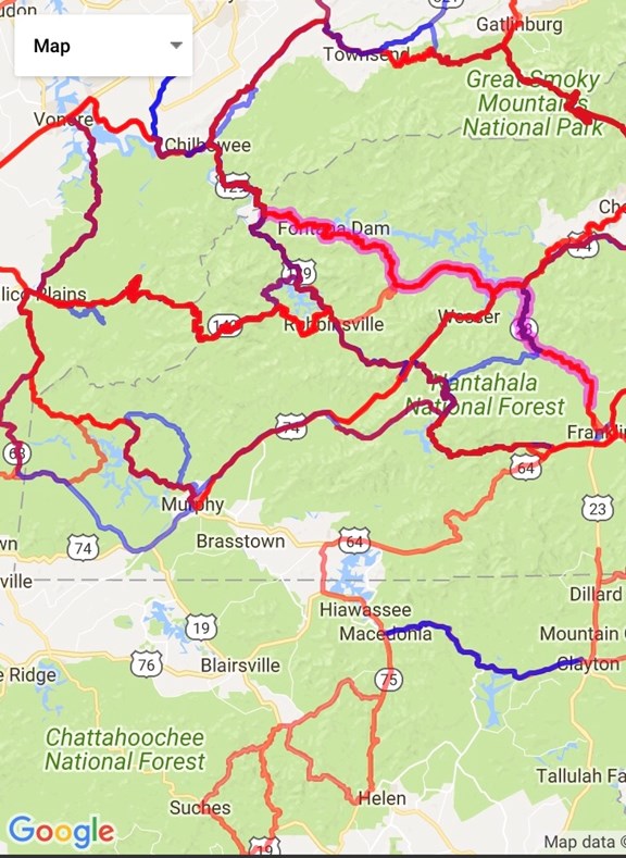 Deals Gap, Tail of the Dragon, and other great rides throughout the area