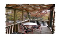 Log Lodge Porch overlooking Valley River