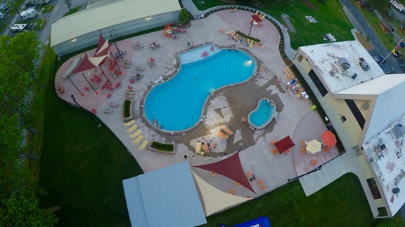 Enjoy our large pool and deck, day and night