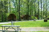 Kamping Kabins near Bathrooms.
