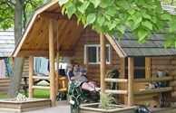 Relaxing on our Kabin Porch Swing!