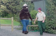Smokey the Bear stopped by the campground