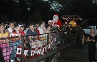 Christmas in July Wagon Ride-all lit up!